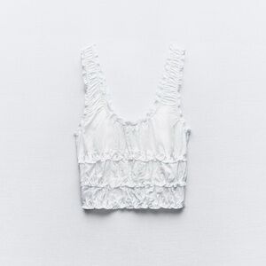 Zara Ruffled Satin effect Top